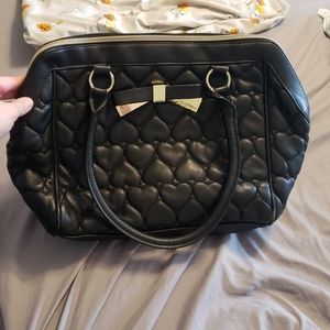 Betsey Johnson Be Mine Quilted Heart & Bow Bag